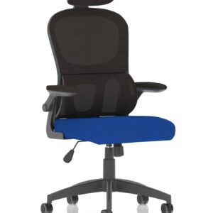Iris Task Operator Mesh Back Fabric Seat With Headrest - Image 11