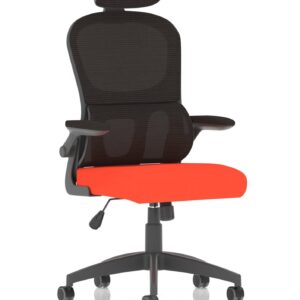 Iris Task Operator Mesh Back Fabric Seat With Headrest - Image 12