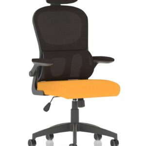 Iris Task Operator Mesh Back Fabric Seat With Headrest - Image 13