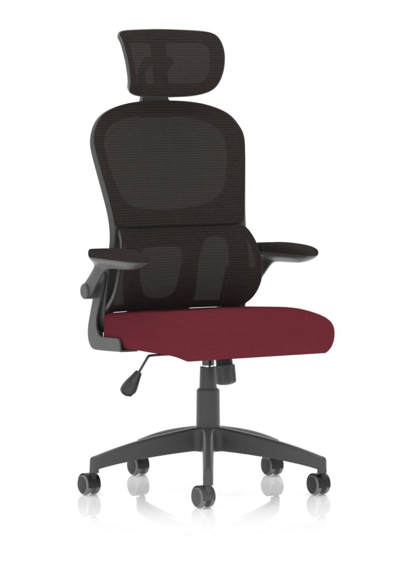 Iris Task Operator Mesh Back Fabric Seat With Headrest - Image 14