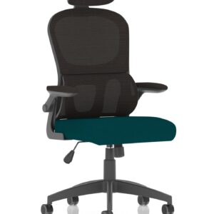 Iris Task Operator Mesh Back Fabric Seat With Headrest - Image 15