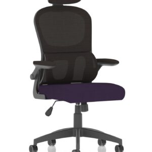Iris Task Operator Mesh Back Fabric Seat With Headrest - Image 16
