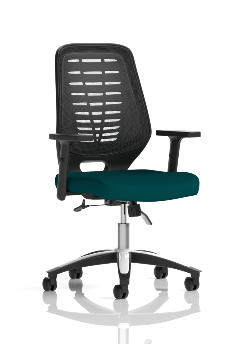 Relay Medium Mesh Back Task Operator Office Chair with Arms - Image 45