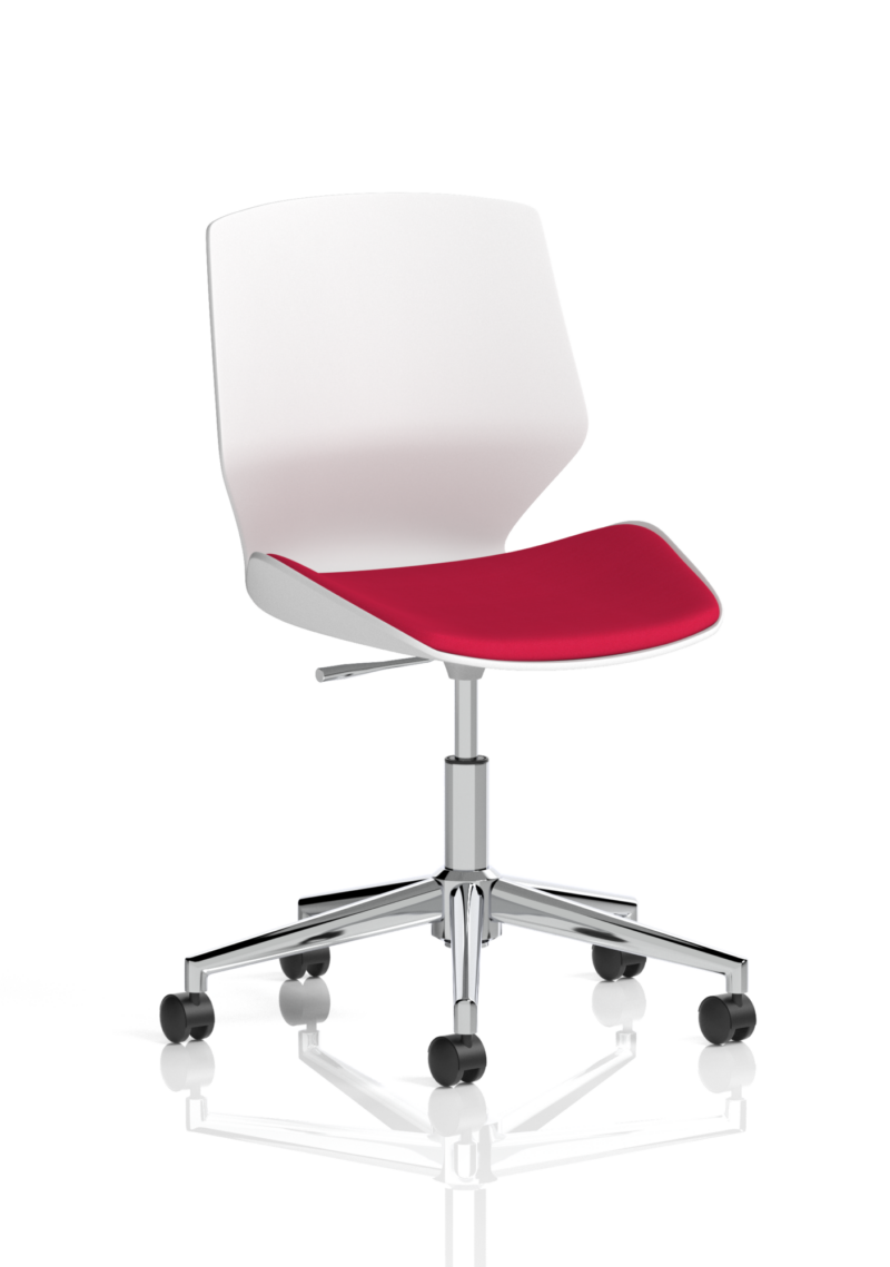 Florence 5 Star Base White Frame Fabric Visitor Chair - Image 9