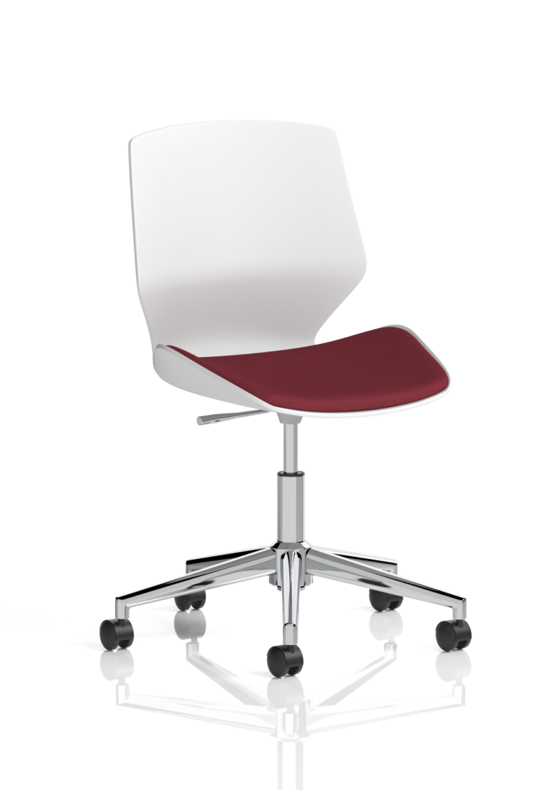 Florence 5 Star Base White Frame Fabric Visitor Chair - Image 10