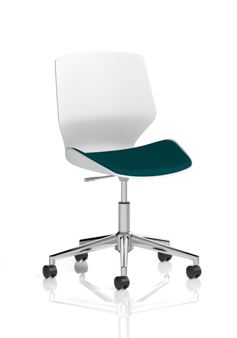 Florence 5 Star Base White Frame Fabric Visitor Chair - Image 11