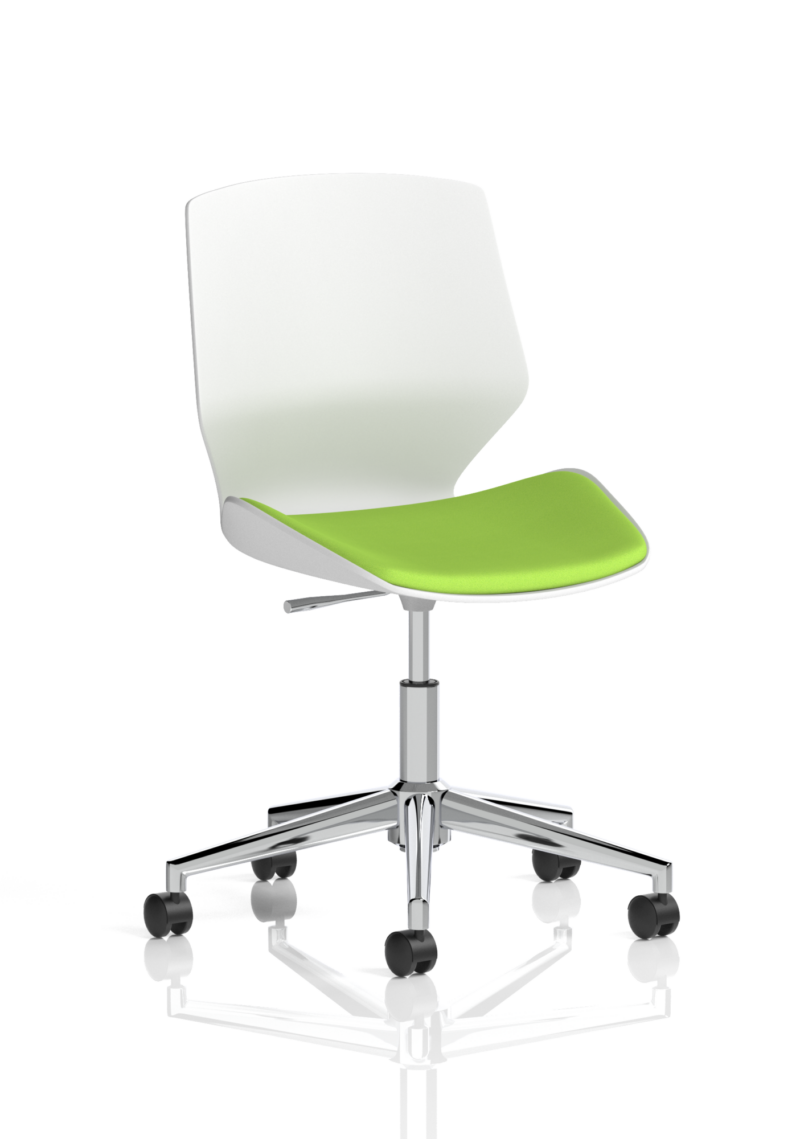 Florence 5 Star Base White Frame Fabric Visitor Chair - Image 12