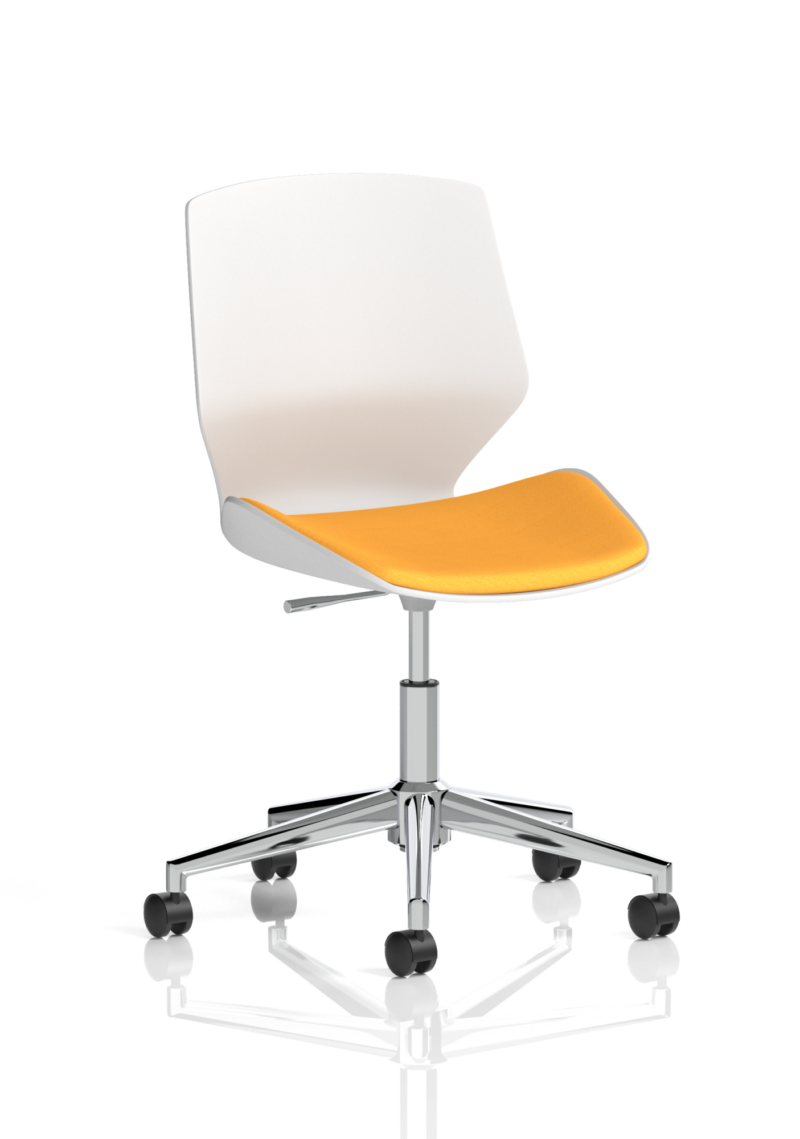 Florence 5 Star Base White Frame Fabric Visitor Chair - Image 13