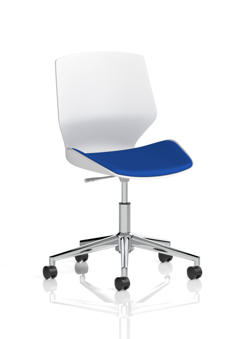 Florence 5 Star Base White Frame Fabric Visitor Chair - Image 14