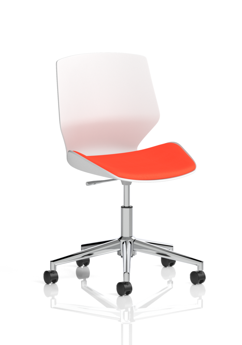 Florence 5 Star Base White Frame Fabric Visitor Chair - Image 15