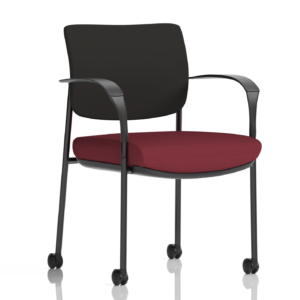 Brunswick Deluxe Medium Back Stacking Visitor Office Chair with Arms with Castors Bespoke - Image 2