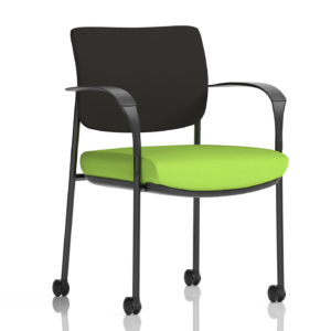 Brunswick Deluxe Medium Back Stacking Visitor Office Chair with Arms with Castors Bespoke - Image 4