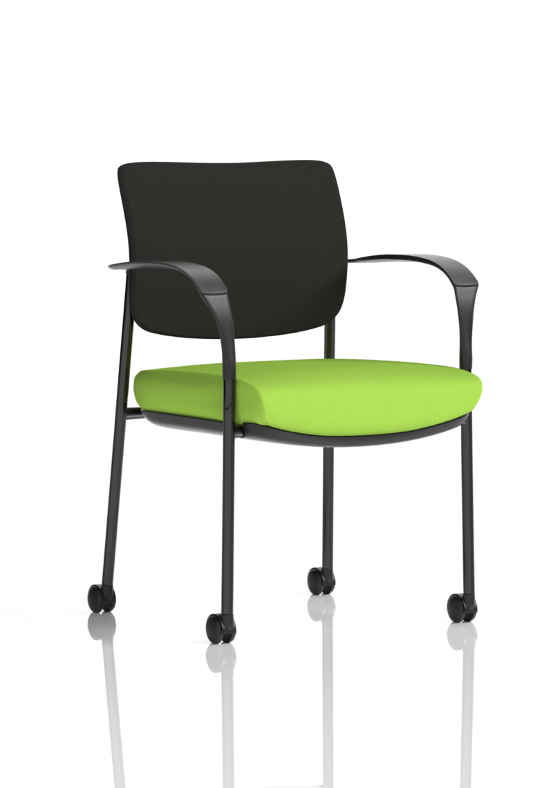 Brunswick Deluxe Medium Back Stacking Visitor Office Chair with Arms with Castors Bespoke - Image 4