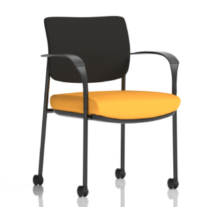 Brunswick Deluxe Medium Back Stacking Visitor Office Chair with Arms with Castors Bespoke - Image 5