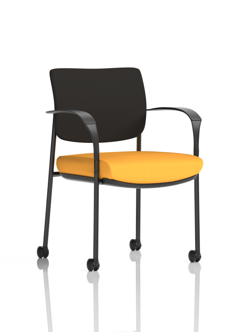 Brunswick Deluxe Medium Back Stacking Visitor Office Chair with Arms with Castors Bespoke - Image 5