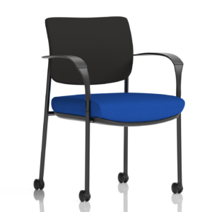 Brunswick Deluxe Medium Back Stacking Visitor Office Chair with Arms with Castors Bespoke - Image 6