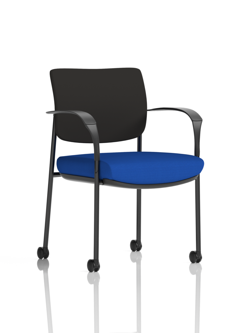 Brunswick Deluxe Medium Back Stacking Visitor Office Chair with Arms with Castors Bespoke - Image 6