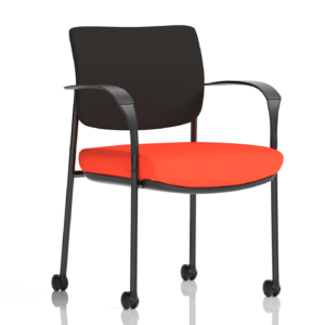 Brunswick Deluxe Medium Back Stacking Visitor Office Chair with Arms with Castors Bespoke - Image 7