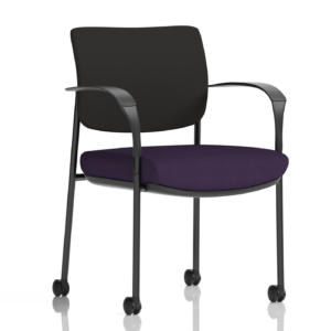 Brunswick Deluxe Medium Back Stacking Visitor Office Chair with Arms with Castors Bespoke - Image 8