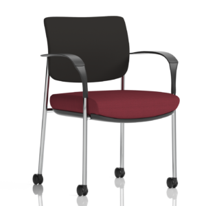 Brunswick Deluxe Medium Back Stacking Visitor Office Chair with Arms with Castors Bespoke - Image 10