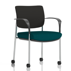Brunswick Deluxe Medium Back Stacking Visitor Office Chair with Arms with Castors Bespoke - Image 11