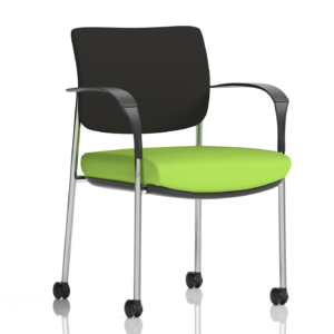 Brunswick Deluxe Medium Back Stacking Visitor Office Chair with Arms with Castors Bespoke - Image 12