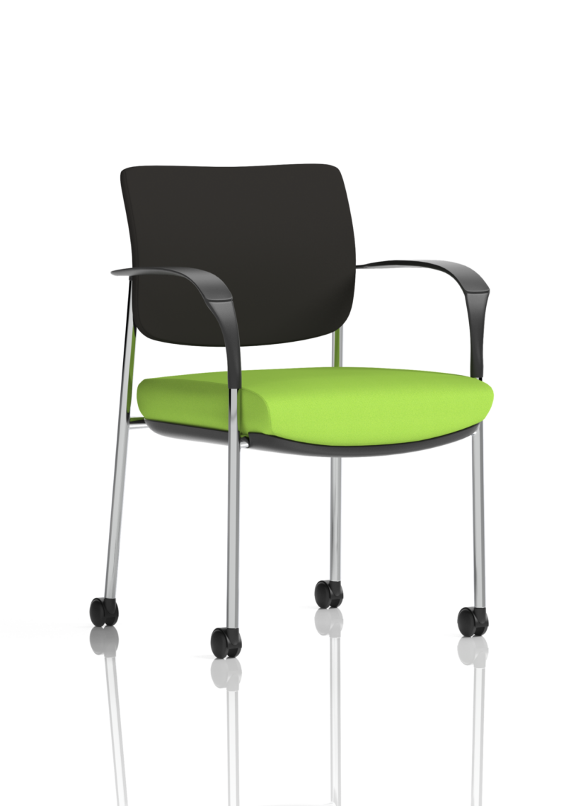 Brunswick Deluxe Medium Back Stacking Visitor Office Chair with Arms with Castors Bespoke - Image 12