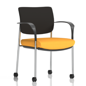 Brunswick Deluxe Medium Back Stacking Visitor Office Chair with Arms with Castors Bespoke - Image 13