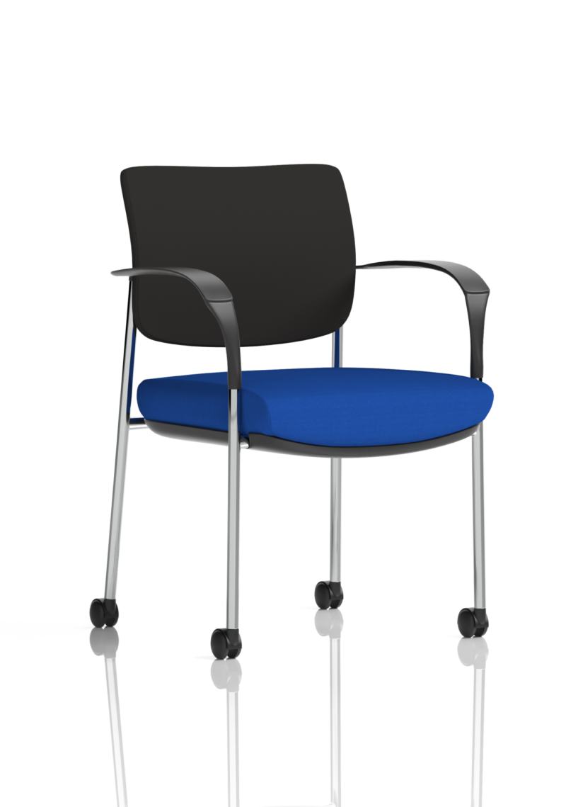Brunswick Deluxe Medium Back Stacking Visitor Office Chair with Arms with Castors Bespoke - Image 14