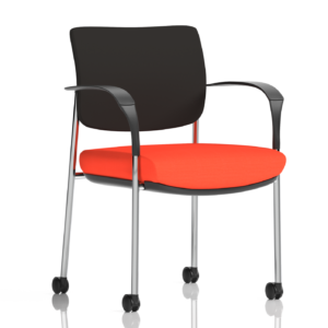 Brunswick Deluxe Medium Back Stacking Visitor Office Chair with Arms with Castors Bespoke - Image 15