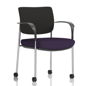 Brunswick Deluxe Medium Back Stacking Visitor Office Chair with Arms with Castors Bespoke - Image 16