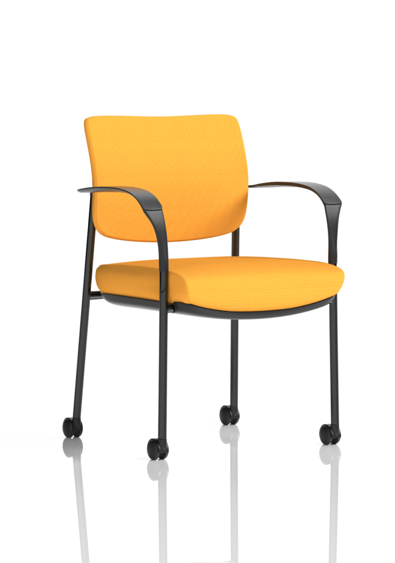 Brunswick Deluxe Medium Back Stacking Visitor Office Chair with Arms with Castors Bespoke - Image 21