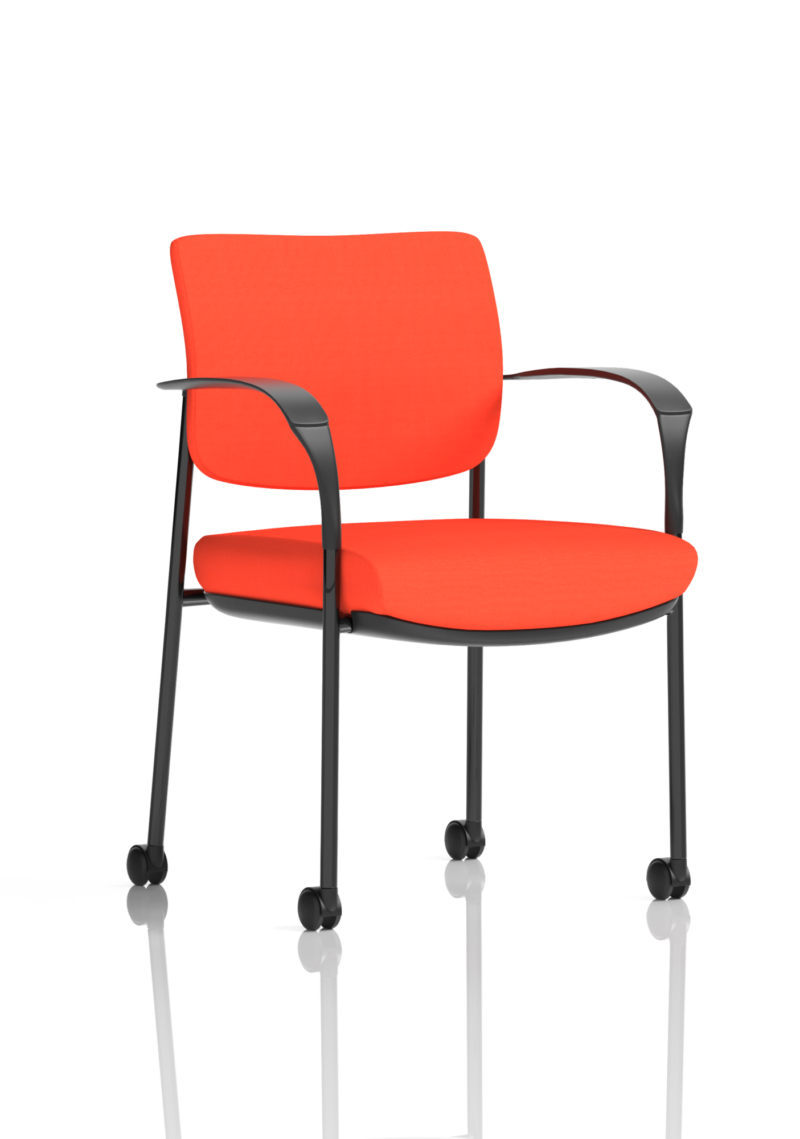 Brunswick Deluxe Medium Back Stacking Visitor Office Chair with Arms with Castors Bespoke - Image 23
