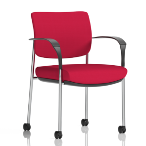 Brunswick Deluxe Medium Back Stacking Visitor Office Chair with Arms with Castors Bespoke - Image 25