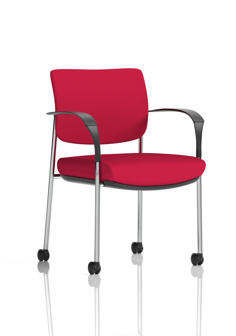 Brunswick Deluxe Medium Back Stacking Visitor Office Chair with Arms with Castors Bespoke - Image 25