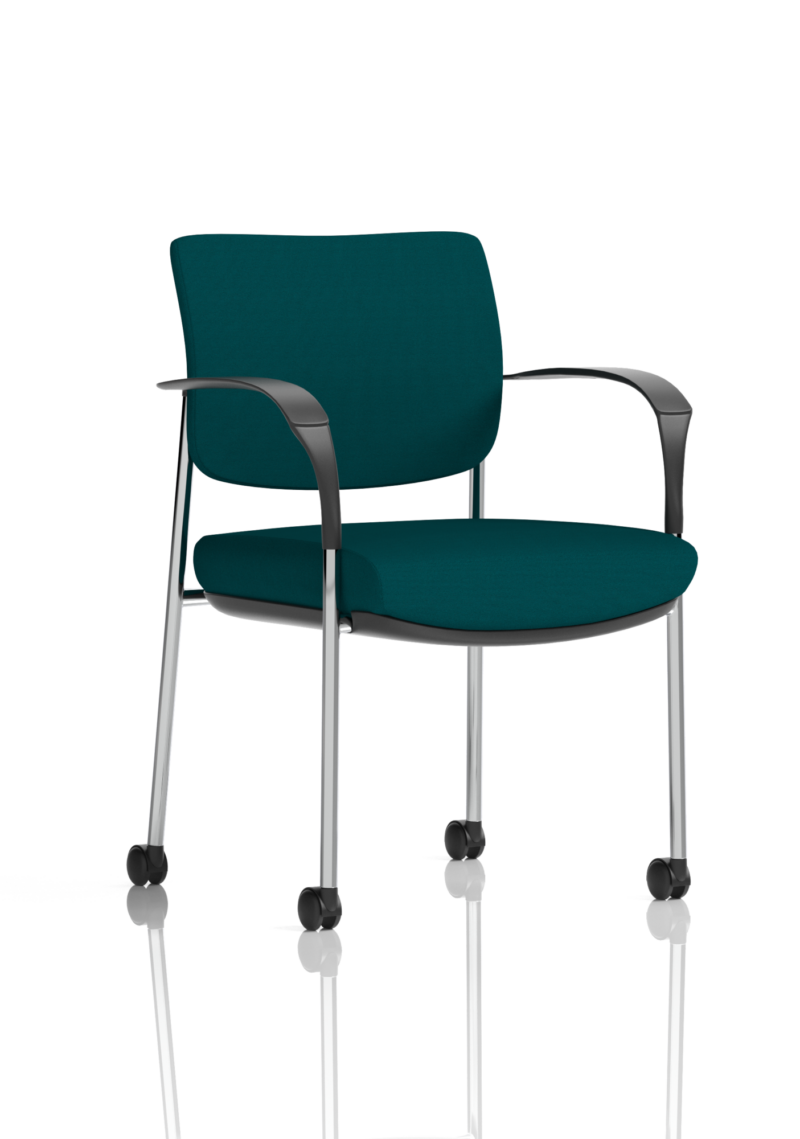 Brunswick Deluxe Medium Back Stacking Visitor Office Chair with Arms with Castors Bespoke - Image 27