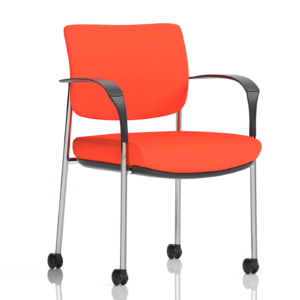 Brunswick Deluxe Medium Back Stacking Visitor Office Chair with Arms with Castors Bespoke - Image 31