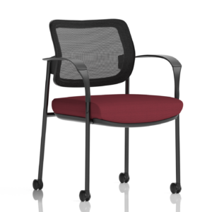 Brunswick Deluxe Medium Back Stacking Visitor Office Chair with Arms with Castors Bespoke - Image 34