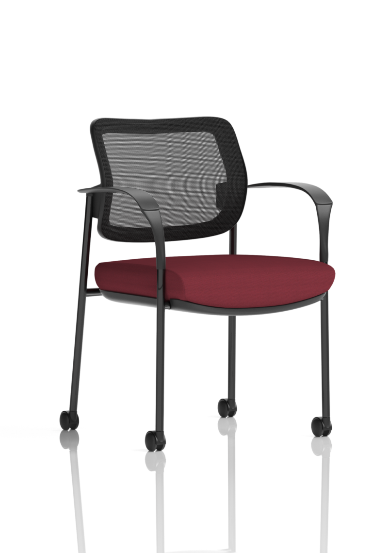 Brunswick Deluxe Medium Back Stacking Visitor Office Chair with Arms with Castors Bespoke - Image 34