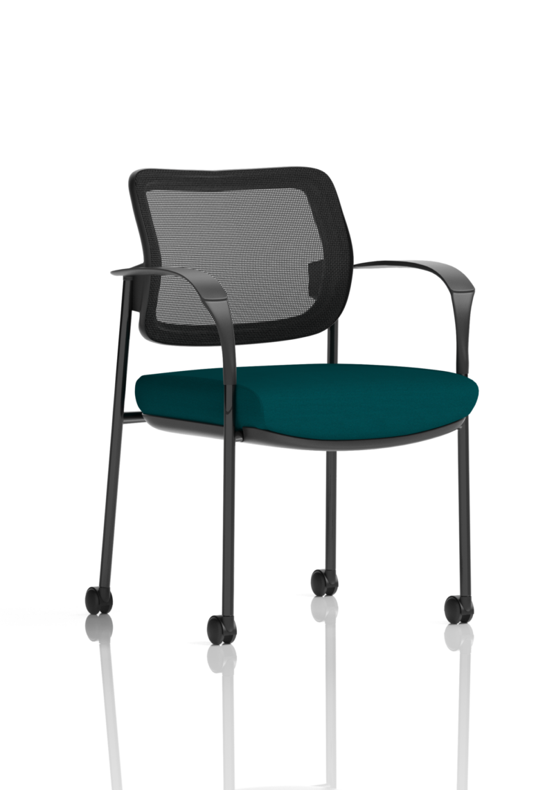 Brunswick Deluxe Medium Back Stacking Visitor Office Chair with Arms with Castors Bespoke - Image 35
