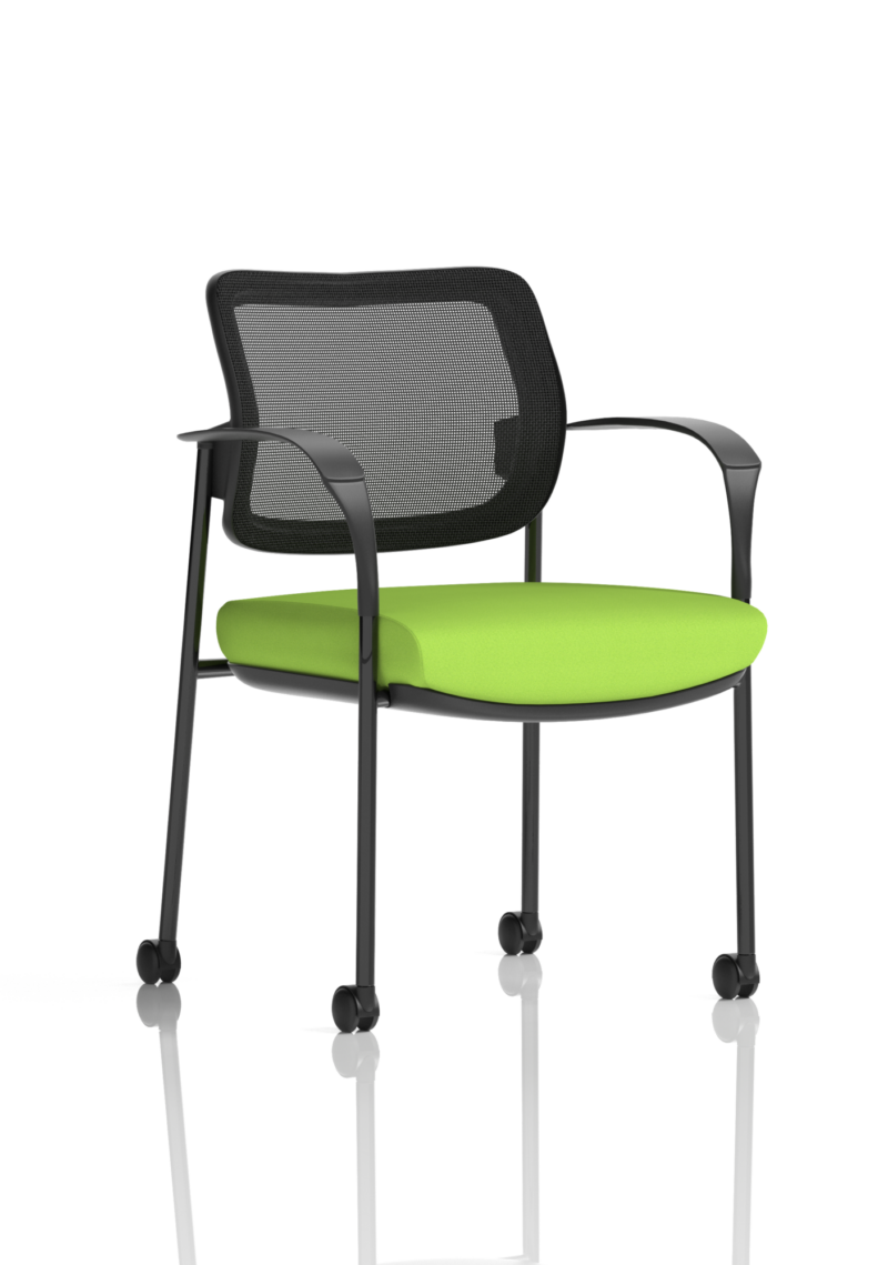 Brunswick Deluxe Medium Back Stacking Visitor Office Chair with Arms with Castors Bespoke - Image 36