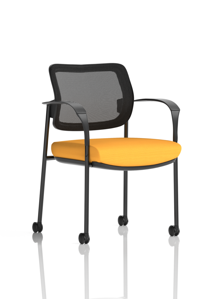 Brunswick Deluxe Medium Back Stacking Visitor Office Chair with Arms with Castors Bespoke - Image 37