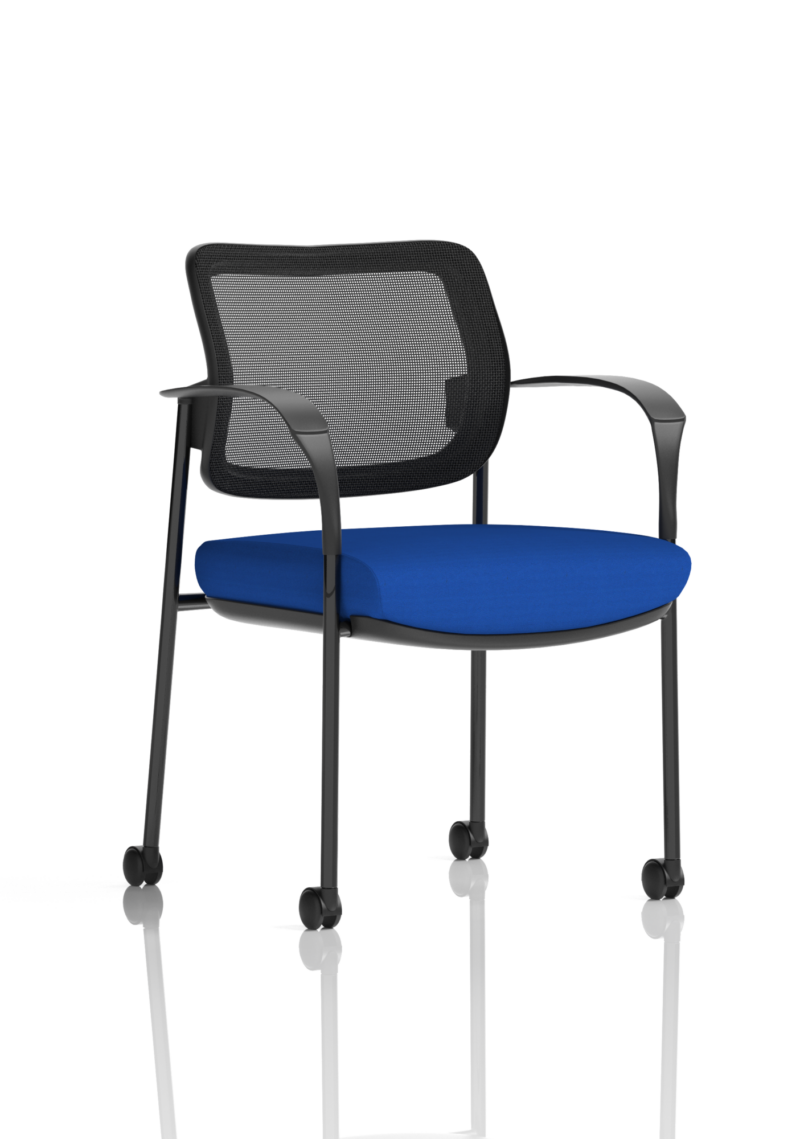 Brunswick Deluxe Medium Back Stacking Visitor Office Chair with Arms with Castors Bespoke - Image 38