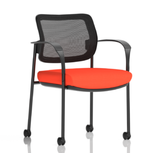 Brunswick Deluxe Medium Back Stacking Visitor Office Chair with Arms with Castors Bespoke - Image 39