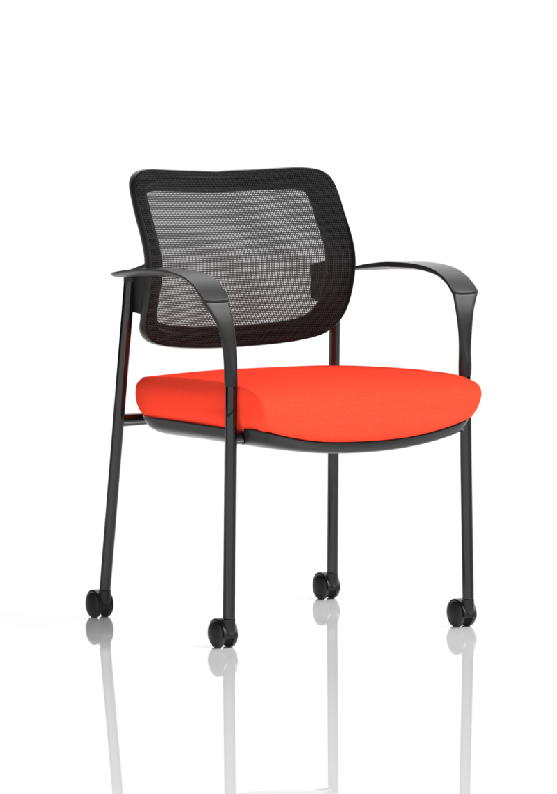 Brunswick Deluxe Medium Back Stacking Visitor Office Chair with Arms with Castors Bespoke - Image 39
