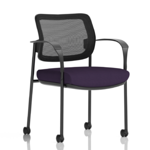 Brunswick Deluxe Medium Back Stacking Visitor Office Chair with Arms with Castors Bespoke - Image 40