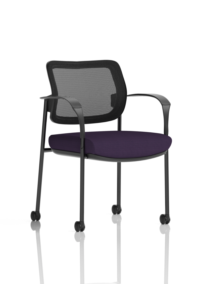 Brunswick Deluxe Medium Back Stacking Visitor Office Chair with Arms with Castors Bespoke - Image 40