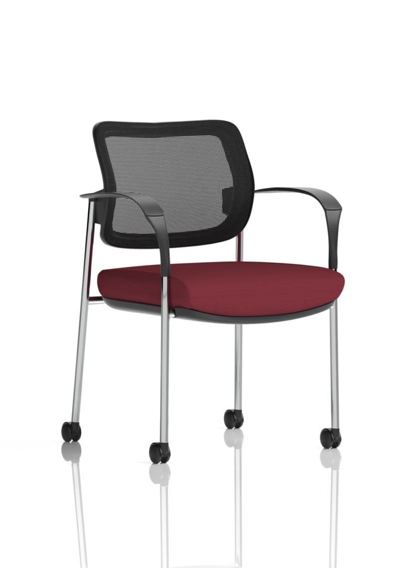 Brunswick Deluxe Medium Back Stacking Visitor Office Chair with Arms with Castors Bespoke - Image 42