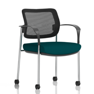 Brunswick Deluxe Medium Back Stacking Visitor Office Chair with Arms with Castors Bespoke - Image 43