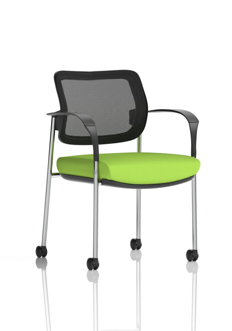 Brunswick Deluxe Medium Back Stacking Visitor Office Chair with Arms with Castors Bespoke - Image 44